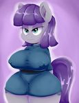  anthro big_breasts big_butt breasts butt clothed clothing earth_pony equine erect_nipples female friendship_is_magic fur graphene hair hooves horse huge_breasts huge_butt mammal maud_pie_(mlp) my_little_pony nipples pony purple_hair simple_background slightly_chubby solo thick_thighs voluptuous wide_hips 