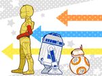  astromech_droid bb-8 c-3po directional_arrow kaniharu mecha no_humans profile r2-d2 robot science_fiction star star_wars 