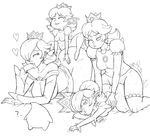  &lt;3 2015 all_fours big_butt biting_lip butt clothing crown doggystyle dress drooling ear_piercing eyes_closed female from_behind gloves half-closed_eyes hand_on_butt imp intersex intersex/female lips luma mario_bros monochrome nintendo one_eye_closed piercing princess_daisy rosalina_(mario) saliva sex sweat unfinished video_games wink 