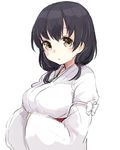  blush breasts jindai_komaki kou_mashiro large_breasts saki simple_background solo white_background 