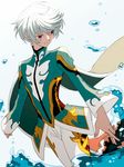  bad_id bad_pixiv_id male_focus mikleo_(tales) purple_eyes silver_hair solo tales_of_(series) tales_of_zestiria tasasakiamagu water 