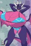  2015 anthro big_breasts bikini breasts cleavage clothed clothing cynder dragon female huge_breasts hyper hyper_breasts lionalliance solo spyro_the_dragon swimsuit video_games 