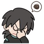  1boy animated animated_gif black_hair chibi chibi_only closed_eyes closed_mouth commentary english_commentary frustrated jia_(the_legend_of_luoxiaohei) long_sleeves lowres male_focus official_art ponytail simple_background solo speech_bubble spoken_squiggle squiggle sticker_(medium) the_legend_of_luo_xiaohei white_background 