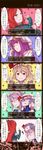  arrow ayasaka bad_id bad_pixiv_id comic flandre_scarlet fourth_wall gameplay_mechanics highres hong_meiling izayoi_sakuya multiple_girls on_head patchouli_knowledge person_on_head pointing remilia_scarlet touhou translated 