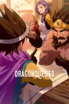  1girl 3boys apron bald beard black_hair blue_tunic brown_gloves cape circlet commentary_request dragon_quest dragon_quest_iii echo_(circa) facial_hair father_and_child father_and_son gloves grandfather_and_grandson hair_over_shoulder hero's_mother_(dq3) hero_(dq3) husband_and_wife indoors long_hair looking_at_another low_side_ponytail mother_and_child mother_and_son multiple_boys mustache old old_man open_mouth ortega_(dq3) parent_and_child parted_lips purple_cape purple_hair roto_(dq3) scar scar_across_eye scar_on_face short_hair side_ponytail tunic upper_body white_apron 