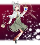  animal_ears basket bishamonten's_pagoda iseki_mitsuharu jewelry mouse mouse_ears mouse_tail nazrin open_mouth pendant smile solo tail touhou 