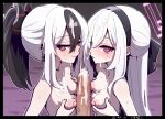  1boy 2girls artist_name black_border black_bow black_hair black_hairband blue_archive border bow breasts censored closed_mouth commentary_request commission cooperative_naizuri cooperative_paizuri cum cum_on_body cum_on_breasts cum_on_hair cum_on_penis dated erection facial ffm_threesome grabbing_own_breast group_sex hair_bow hairband halo hetero kayoko_(blue_archive) kei_(blue_archive) kei_(student)_(blue_archive) kotoba_ayato long_hair looking_at_viewer medium_hair mosaic_censoring multicolored_hair multiple_girls naizuri nipples nude paizuri parted_lips penis pink_eyes ponytail pov red_eyes skeb_commission small_breasts smile sweat teamwork_(sexual) textless_version threesome two-tone_hair variant_set white_hair 
