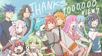  2boys 6+girls :3 :d a.i._voice absurdres adachi_rei ahoge aoyama_ryuusei aqua_hair aqua_necktie aqua_shirt bashauma_kaede black_choker black_hair black_shirt blue_bow blue_dress blue_eyes blue_hair blue_shirt blunt_bangs bow brown_hair choker closed_eyes collared_shirt commentary curtained_hair demakasena_symphony_(synthesizer_v) dot_pupils double-parted_bangs double_v dress drill_hair facial_hair frimomen_(voicepeak) goatee_stubble green_hair grey_hair grey_jacket grey_shirt hair_between_eyes hair_bow hair_ornament hair_tie hairclip hatsune_miku headlamp highres jacket kasane_teto kasane_teto_(sv) kotonoha_akane kotonoha_aoi long_hair long_sidelocks medium_hair milestone_celebration miyamai_moca multicolored_hair multiple_boys multiple_girls necktie o3o official_artist_extra one_eye_closed open_mouth orange_hair park parted_bangs pink_hair pinstripe_pattern pinstripe_vest ponytail radio_antenna red_bow red_dress red_eyes red_hair shikoku_metan shirt short_hair short_sleeves side_ponytail sidelocks smile spiked_hair striped_blush stubble synthesizer_v thank_you touhoku_kiritan twin_drills twintails two-tone_hair utau v vest vocaloid voicepeak voiceroid voicevox walking_in_line wavy_mouth white_bow white_dress white_jacket yellow_eyes zundamon 