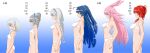  6+girls ahoge animal_ears blue_eyes blue_hair bra breasts bronya_zaychik commentary_request drill_hair fox_ears fox_girl gotointhepark grey_hair highres honkai_(series) honkai_impact_3rd kiana_kaslana lineup long_hair measurements medium_hair multiple_girls murata_himeko panties pink_hair raiden_mei red_hair theresa_apocalypse underwear underwear_only very_long_hair white_bra white_hair white_panties yae_sakura 