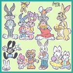  4girls 6+boys animal_ears animal_nose arthur_(series) babs_bunny basket blue_fur blush bomb border bow bowtie brother_and_sister bugs_bunny buster_baxter buster_bunny commentary cream_the_rabbit crossover cuddles_(happy_tree_friends) ear_bow easter easter_egg egg english_commentary explosive furry furry_female furry_male green_background green_border grey_fur happy_easter happy_tree_friends highres holding holding_basket holding_bomb joanawb looney_tunes max_(sam_&amp;_max) max_and_ruby max_bunny multiple_boys multiple_crossover multiple_girls my_melody orange_fur orange_hair oswald_the_lucky_rabbit overalls pink_fur polka_dot polka_dot_bow polka_dot_bowtie purple_bow rabbit rabbit_(winnie_the_pooh) rabbit_boy rabbit_ears rabbit_girl rabbit_tail red_overalls roger_rabbit ruby_bunny sam_&amp;_max siblings signature simple_background sonic_(series) species_connection tail tiny_toon_adventures toon_(style) whiskers white_fur who_framed_roger_rabbit winnie_the_pooh yellow_fur 