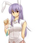  animal_ears bad_id bad_pixiv_id bunny_ears koyama_shigeru long_hair purple_hair red_eyes reisen_udongein_inaba smile solo touhou wind_chime 