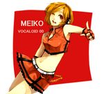  bad_id bad_pixiv_id brown_eyes brown_hair futami gloves headphones meiko midriff sakine_meiko short_hair solo vocaloid younger 