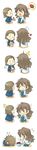  2girls brown_hair cake casual chibi comic edasaki_banri food fruit hairband highres kiyama_harumi long_hair long_image multiple_girls o_o parody piku school_uniform sequential short_hair silent_comic skirt strawberry tall_image tears to_aru_kagaku_no_railgun to_aru_majutsu_no_index 