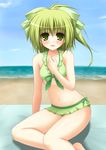  bad_id bad_pixiv_id beach bikini day duel_monster fujinami_haruka green_eyes green_hair short_hair skirt solo swimsuit wynn yuu-gi-ou yuu-gi-ou_duel_monsters 