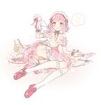  1girl :o absurdres ass blush breasts clothes_pull commentary_request detached_sleeves dress dress_pull food food_on_body food_on_breasts food_on_face food_print fork frilled_dress frilled_sleeves frilled_socks frills fruit fruit_print full_body highres himitsu_no_valentine_daisakusen!_(project_sekai) holding loafers maid_headdress medium_breasts momomo_(m0_3) official_alternate_hairstyle ootori_emu panties parted_lips pastry_bag pink_dress pink_eyes pink_hair pink_sleeves plate polka_dot_sleeves print_panties project_sekai puffy_short_sleeves puffy_sleeves red_shoes see-through_clothes see-through_sleeves shoes short_sleeves short_twintails socks solo spoken_star spoon star_(symbol) strawberry strawberry_print strawberry_print_panties topless_female twintails underwear white_socks wrist_cuffs yellow_panties 