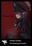  1girl 6+others absurdres black_coat black_hair black_hat blood blood_on_face blood_on_hand blue_archive camera chiaki_(blue_archive) coat commentary_request demon_girl demon_horns hair_between_eyes hat highres holding holding_camera holong5020 horns korean_commentary licking_lips looking_at_viewer multiple_others peaked_cap pointy_ears red_eyes tongue tongue_out 
