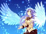 angel_beats! bad_id bad_pixiv_id blazer blue_hair jacket kagalin long_hair school_uniform solo tenshi_(angel_beats!) wings yellow_eyes 