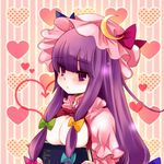  bad_id bad_pixiv_id book breasts crescent hair_censor hair_over_breasts hat heart long_hair medium_breasts patchouli_knowledge purple_eyes purple_hair ribbon sanada_nako solo touhou 