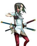  glasses gloves gun katana long_hair original shirotaka_(46) solo sword weapon 