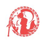  levantine lyrical_nanoha mahou_shoujo_lyrical_nanoha mahou_shoujo_lyrical_nanoha_a's mahou_shoujo_lyrical_nanoha_strikers monochrome mumulatte profile red signum silhouette simple_background solo sword weapon white_background 