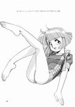  barefoot catty feet gall_force greyscale highres monochrome short_hair solo sonoda_ken'ichi 