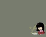  black_hair blueberry_(5959) chibi houraisan_kaguya long_hair solo touhou wallpaper 