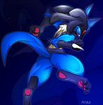  angry arskatheman furaffinity furry lucario pokemon red_eyes solo zoom_layer 