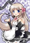  blonde_hair blue_eyes blush bow dress little_busters! long_hair lowres noumi_kudryavka patoto smile solo 