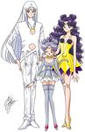  2girls ;d artemis_(sailor_moon) artemis_(sailor_moon)_(human) bare_legs bishoujo_senshi_sailor_moon blue_eyes boots cat_tail choker crescent crescent_earrings diana_(sailor_moon) diana_(sailor_moon)_(human) earrings facial_mark father_and_daughter forehead_mark full_body grey_hair grey_legwear grey_skirt hair_bun hand_on_hip jewelry long_hair luna_(sailor_moon) luna_(sailor_moon)_(human) marco_albiero mother_and_daughter multiple_girls one_eye_closed open_mouth open_toe_shoes pants personification purple_hair red_eyes shirt shoes short_hair signature skirt smile standing tail thigh_boots thighhighs very_long_hair wavy_hair white_background white_footwear white_hair white_pants white_shirt yellow_choker yellow_footwear yellow_skirt zettai_ryouiki 