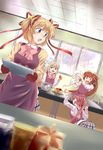  akino_reo apron beads blonde_hair blue_eyes blueberry bow bowl brown_hair counter dutch_angle food fruit hair_beads hair_ornament hair_ribbon highres kamikita_komari little_busters! long_hair multiple_girls natsume_rin noumi_kudryavka open_mouth oven_mitts pink_hair plaid plaid_skirt ponytail purple_hair red_eyes ribbon saigusa_haruka school_uniform short_hair sink skirt strawberry window 