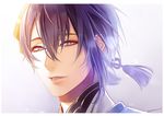  blue_eyes blue_hair den_(itokiitoki) male_focus mikazuki_munechika smile solo touken_ranbu upper_body 