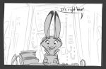  comic disney female greyscale judy_hopps kisu-no-hi lagomorph mammal monochrome rabbit solo zootopia 