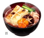  carrot food meat mochi momiji_mao mushroom no_humans original soup zouni_soup 