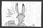  comic disney female greyscale judy_hopps kisu-no-hi lagomorph mammal monochrome rabbit solo zootopia 