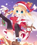 :o :x animal_costume ankle_boots black_eyes black_legwear blonde_hair blue_bow blue_eyes blue_panties blue_ribbon blush boots bow building capelet carrying_over_shoulder chimney christmas dress fang fur_trim gift hair_ornament hair_ribbon hairclip hat highres hoshi_(snacherubi) house light monster open_mouth original over_shoulder panties pantyshot purple_ribbon red_bow red_dress red_ribbon reindeer_costume ribbon rooftop sack santa_costume santa_hat snowing solo star star_hair_ornament striped striped_panties thighhighs two_side_up underwear yellow_ribbon 