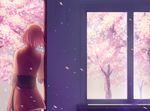  armband bad_id bad_pixiv_id cherry_blossoms facing_away from_behind haneru haruno_sakura leaning_to_the_side naruto naruto_(series) pink_hair solo tree upper_body window windowsill 