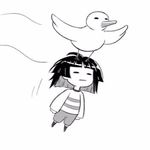  :| ambiguous_gender avian better_version_at_source bird bird_that_carries_you_over_a_disproportionately_small_gap clothing flying hair human mammal monochrome protagonist_(undertale) short_hair simple_background sketch tagme undertale unknown_artist video_games white_background wings 
