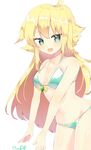  bad_id bad_pixiv_id bikini blonde_hair blue_eyes bomu fang jewelry long_hair necklace original solo standing swimsuit 