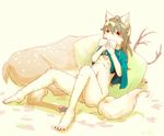  anthro barefoot book brown_hair butt canine cervine cloven_hooves deer dog duo feral fur hair hi_res hooves kemono long_hair male mammal mikazuki162 nude white_fur 