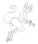  2017 animal_crossing anthro anus breasts butt cat claws digitigrade feline female fur guoh looking_at_viewer lying mammal mitzi_(animal_crossing) monochrome nintendo nude on_side pussy siamese simple_background sketch solo sweat video_games white_background 