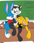  0r0 0r0ch1 balls buster_bunny butt clothing fellatio group group_sex looney_tunes male male/male oral penis pep&eacute;_le_pew sex tiny_toon_adventures underwear warner_brothers 