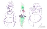  :3 anthro big_breasts blush breasts cat catty_(undertale) cleavage clothed clothing ear_piercing elemental english_text eyelashes feline female fire_elemental fuku_fire group hair hat lips mammal mouthless open_mouth piercing rabbit_shopkeeper sailor_fuku schoolgirl signature slightly_chubby smile text undertale video_games watermark weasselk wide_hips 