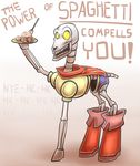  bone clothed clothing countaile crossover dialogue digital_media_(artwork) equine feral food footwear fork horse male mammal open_mouth pants papyrus_(undertale) pasta ponification pony scarf shoes skeleton solo spaghetti text undertale video_games 