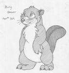  beaver buckteeth burly_beaver digitigrade english_text featureless_crotch front_view greyscale half-closed_eyes hi_res male mammal mizzyam monochrome pencil_(artwork) rodent semi-anthro solo standing teeth text traditional_media_(artwork) whiskers 