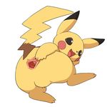  anus cel_shading featureless_crotch gaping gaping_anus leaning_on_elbow looking_back mammal manmosu_marimo nintendo pikachu pok&eacute;mon rear_view rodent simple_background solo spread_anus spreading video_games white_background 