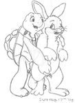 anthro arm_around_shoulders buckteeth cub duo eye_contact franklin franklin_turtle greyscale grope hi_res lagomorph looking_back male male/male mammal mizzyam monochrome neckerchief open_mouth pencil_(artwork) penis penis_tip precum questionable_consent rabbit rabbit_(franklin) reptile scalie semi-anthro standing teeth traditional_media_(artwork) turtle whiskers young 