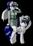  2015 anthro bat_pony clothing fan_character female feral my_little_pony pusspuss salute square_crossover uniform 
