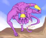  2015 balls beerus butt cum dragon_ball duskoerlikon looking_at_viewer male one_eye_closed penis solo yellow_eyes 