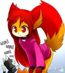  ! 2015 anthro black_fur blue_background canine cat clothing cute devil-vox_(artist) digital_media_(artwork) eyes_closed feline female fox fur gradient_background group hair long_hair mammal multicolored_fur open_mouth orange_fur red_eyes red_fur red_hair simple_background surprise tailwag two_tone_fur white_background white_fur yelling young 