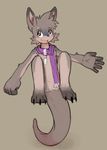  ambiguous_gender anthro barefoot eyewear featureless_crotch front_view glasses hi_res kangaroo looking_away mammal marsupial mostly_nude scarf smile solo whiteleo 
